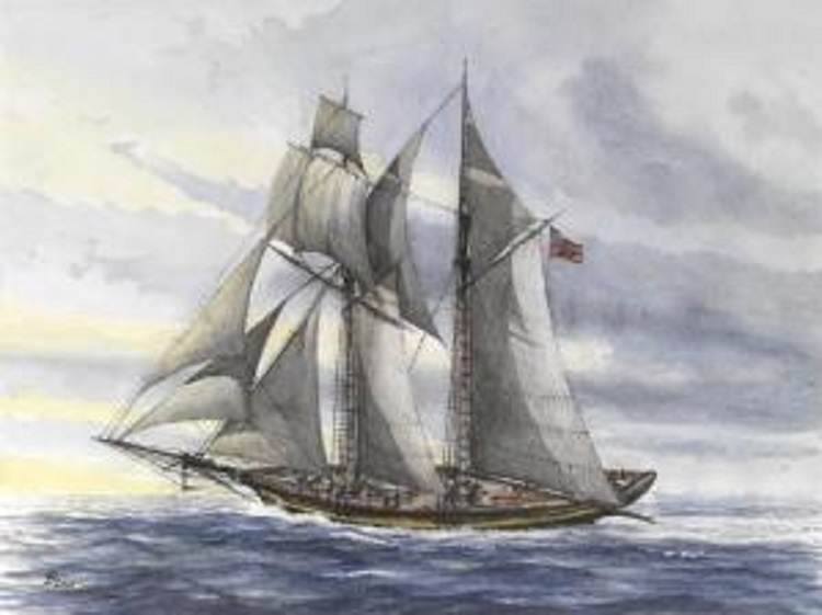 Marinemalerei der Pride of Baltimore
