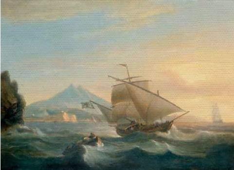 Gemälde einer Felucca aus der Marinemalerei
